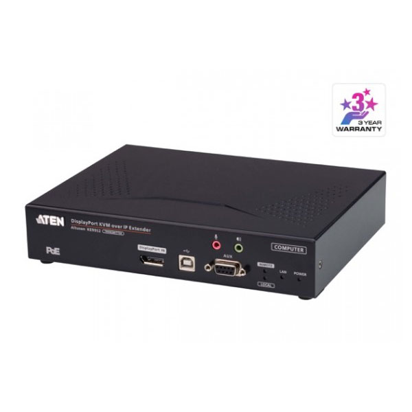 Aten metteur kvm un affichage displayport 4k sur ip avec poe