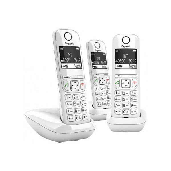 Gigaset AS690 TRIO tlphone DECT blanc - base + 3 combins