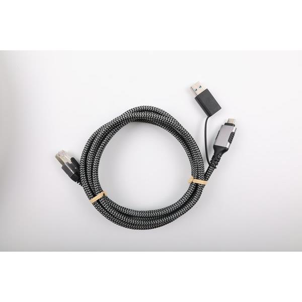 Cordon RJ45 carte r�seau USB-C/A int�gr� - 2m