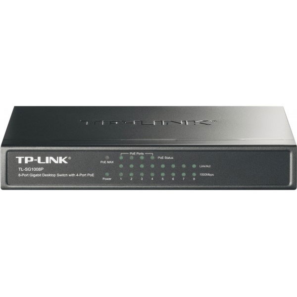 Switch Rseau 8 ports RJ45 Gigabit dont 4 PoE 802,3af 53W