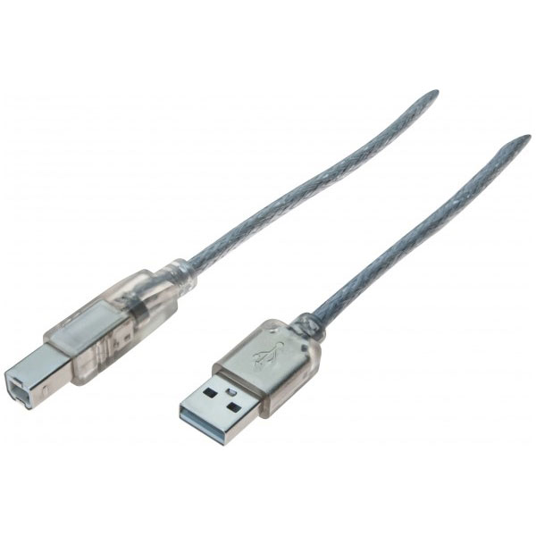 Exc 532424 cble usb usb 2.0 1,8 m usb a usb b translucide
