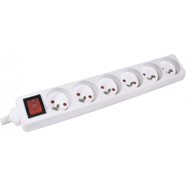 Multiprise 4 m 6 sortie(s) ca intrieure blanc