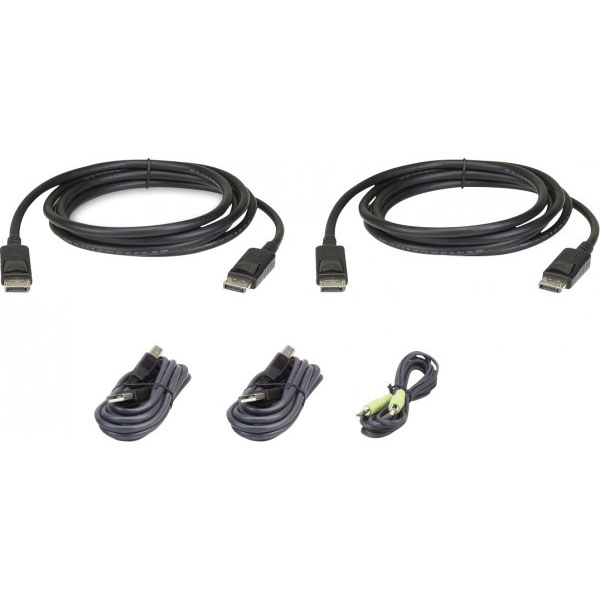 Aten kit de cbles kvm scuris deux affichages displayport usb 1,8 m