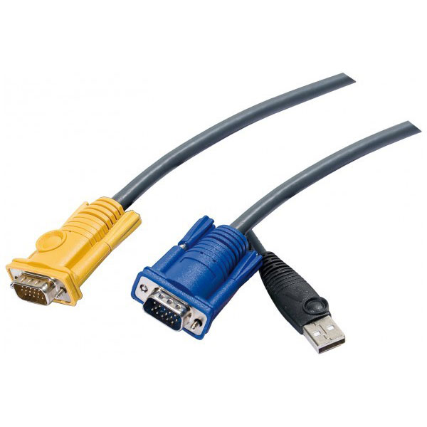 Aten cble kvm usb 1,8m avec sphd 3 en 1 et convertisseur ps/2 vers usb intgr