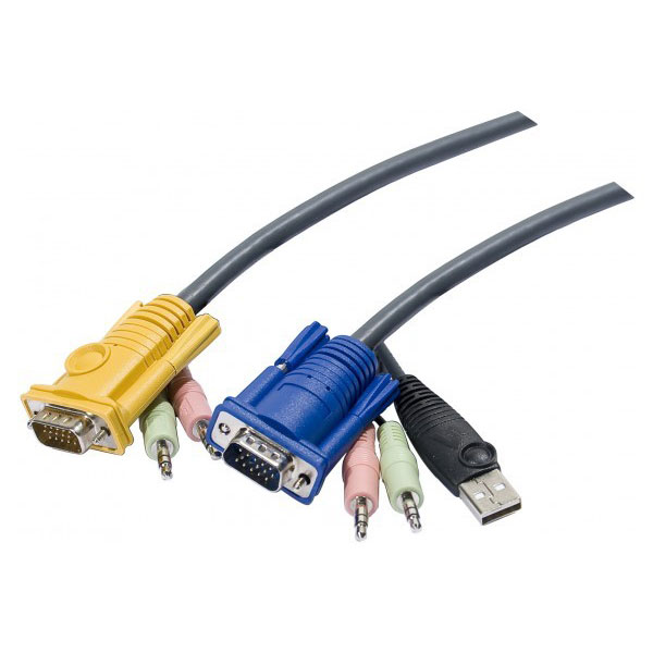 Aten cble kvm usb 3m avec sphd 3 en 1 et audio
