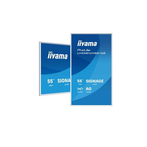 Iiyama lh5581uhsg-1ag cran d'affichage dynamique cran plat de signalisation numrique 138,7 cm (54.6") wifi 500 cd/m 4k ultra hd blanc intgr dans le processeur android 24/7