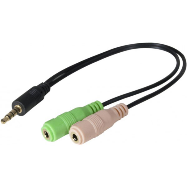 Adaptateur micro + casque stro vers jack 3,5mm 4 points CTIA