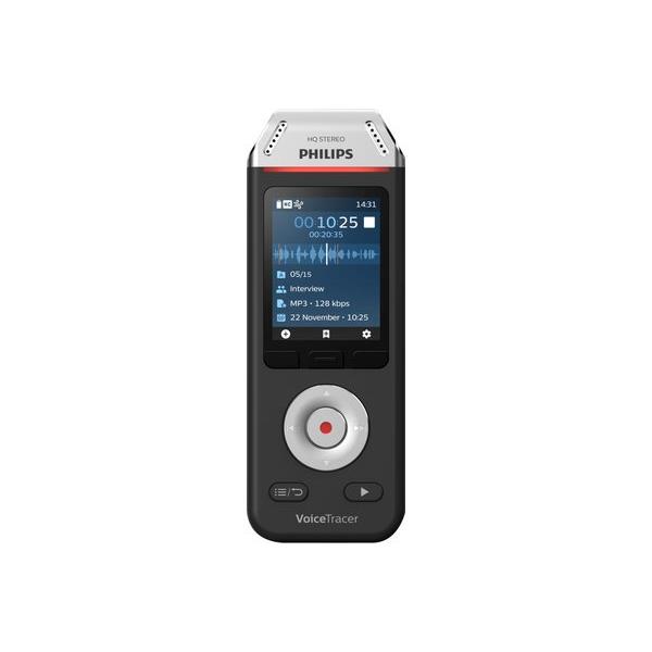 Philips voice tracer dvt2110/00 dictaphone carte flash noir, chrome