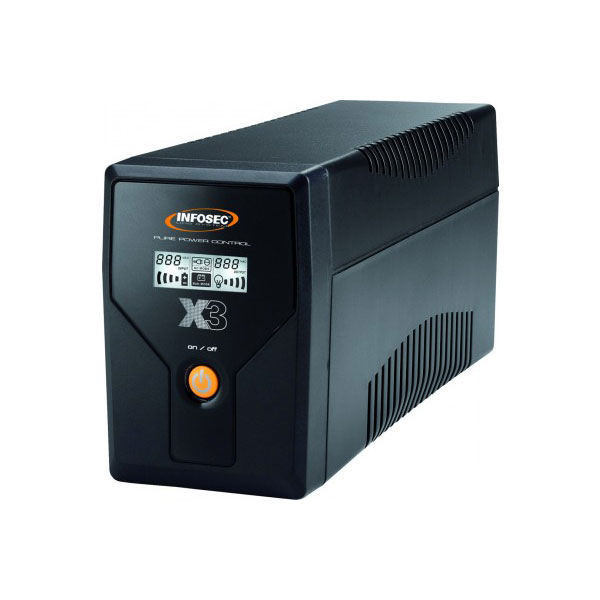 Infosec x3 ex lcd usb 800 alimentation d'nergie non interruptible interactivit de ligne 0,8 kva 2 sortie(s) ca