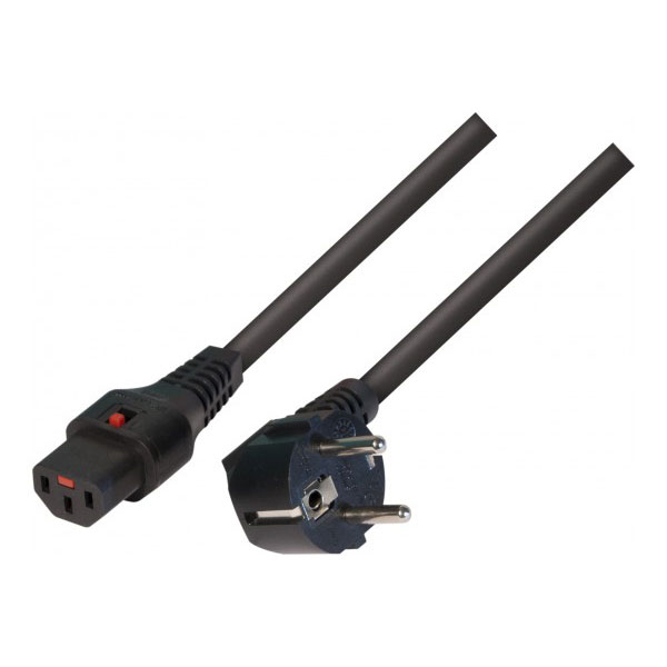 Cordon d alimentation PC CEE7 / C13  verrouillage noir - 2,0 m