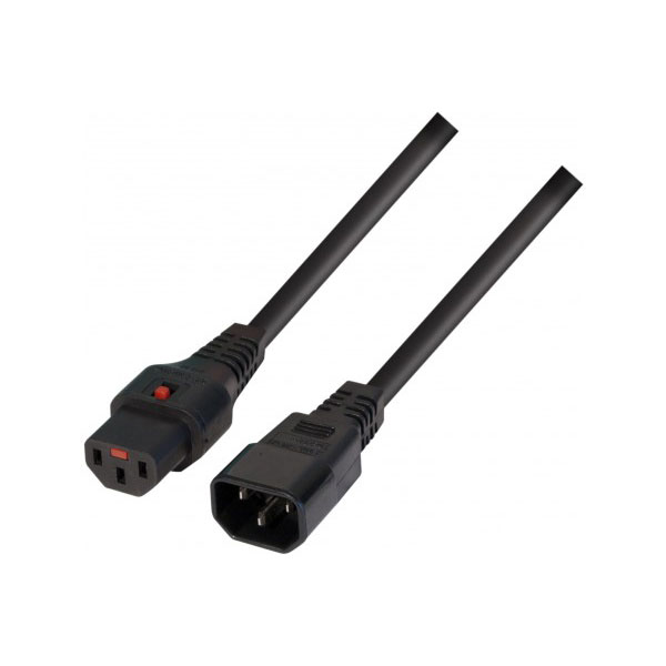 Rallonge d alimentation C14 / C13  verrouillage noire - 0,5 m