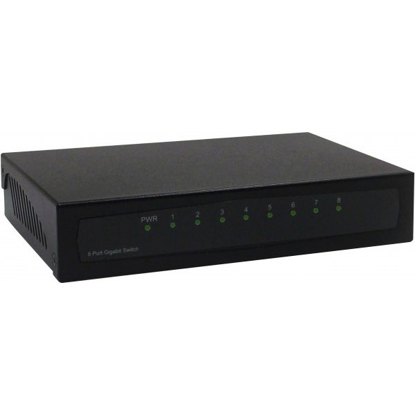 DEXLAN Switch Gigabit 8 ports mtal noir