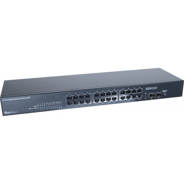 Dexlan switch 24 ports Gigabit + 2 SFP fibre optique