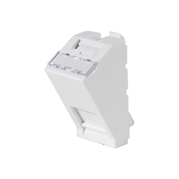 Plastron 22,5X45 incline 30 pour 1 port RJ45