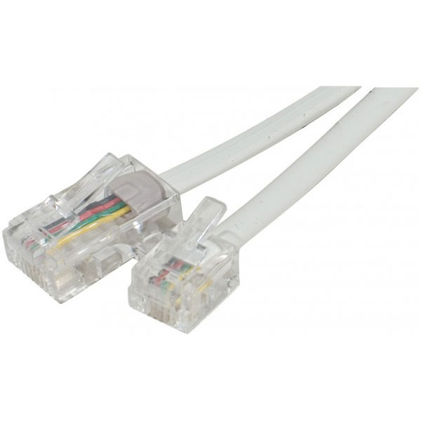 Cble de tlphone 5 m blanc