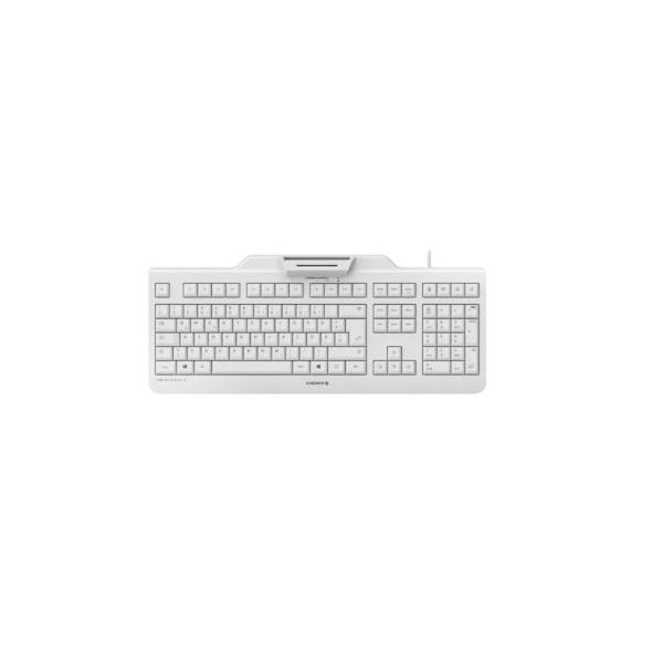 Cherry secure board 1.0 clavier filaire, lecteur cartes  puce, gris clair, usb, azerty - fr