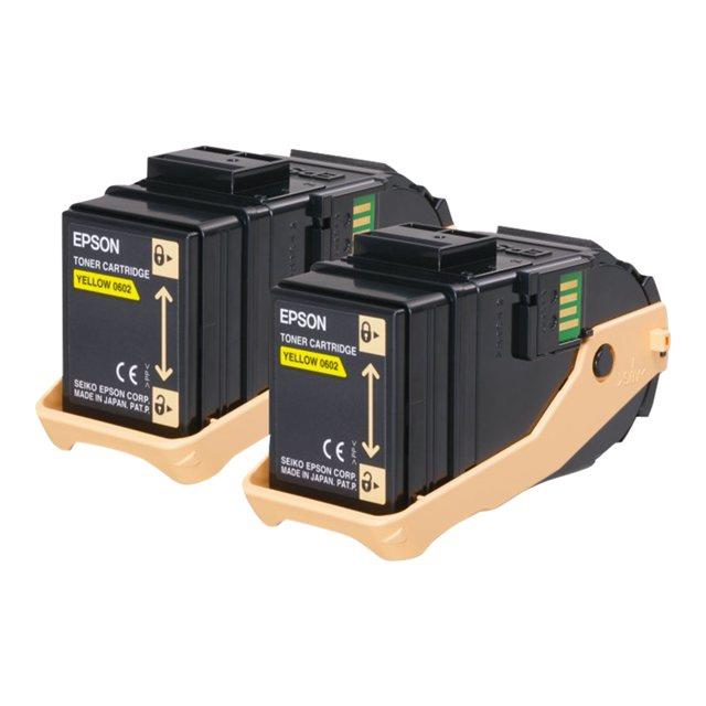 Cartouches de toner - Epson pack 2 toners jaune (2 x 7 500 p)