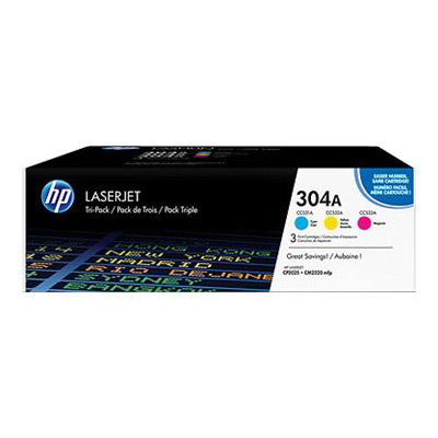 Cartouches de toner - Hp 304a pack de 3 toners laserjet cyan/magenta/jaune authentiques