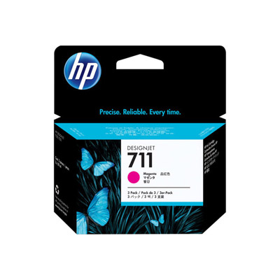 Hp 711 pack de 3 cartouches d'encre designjet magenta, 29 ml