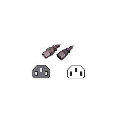 Mcl cable electric male/female 2m noir coupleur c14 coupleur c13