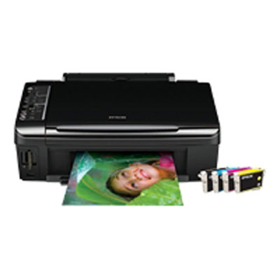 Epson Stylus SX205 - Multifonctions ( couleur ) - jet d'encre - copie (jusqu'�) : 30 ppm (mono) / 30 ppm (couleur) - impression (jusqu'�) : 34 ppm (mono) / 34 ppm (couleur) - 120 feuilles - Hi-Speed USB