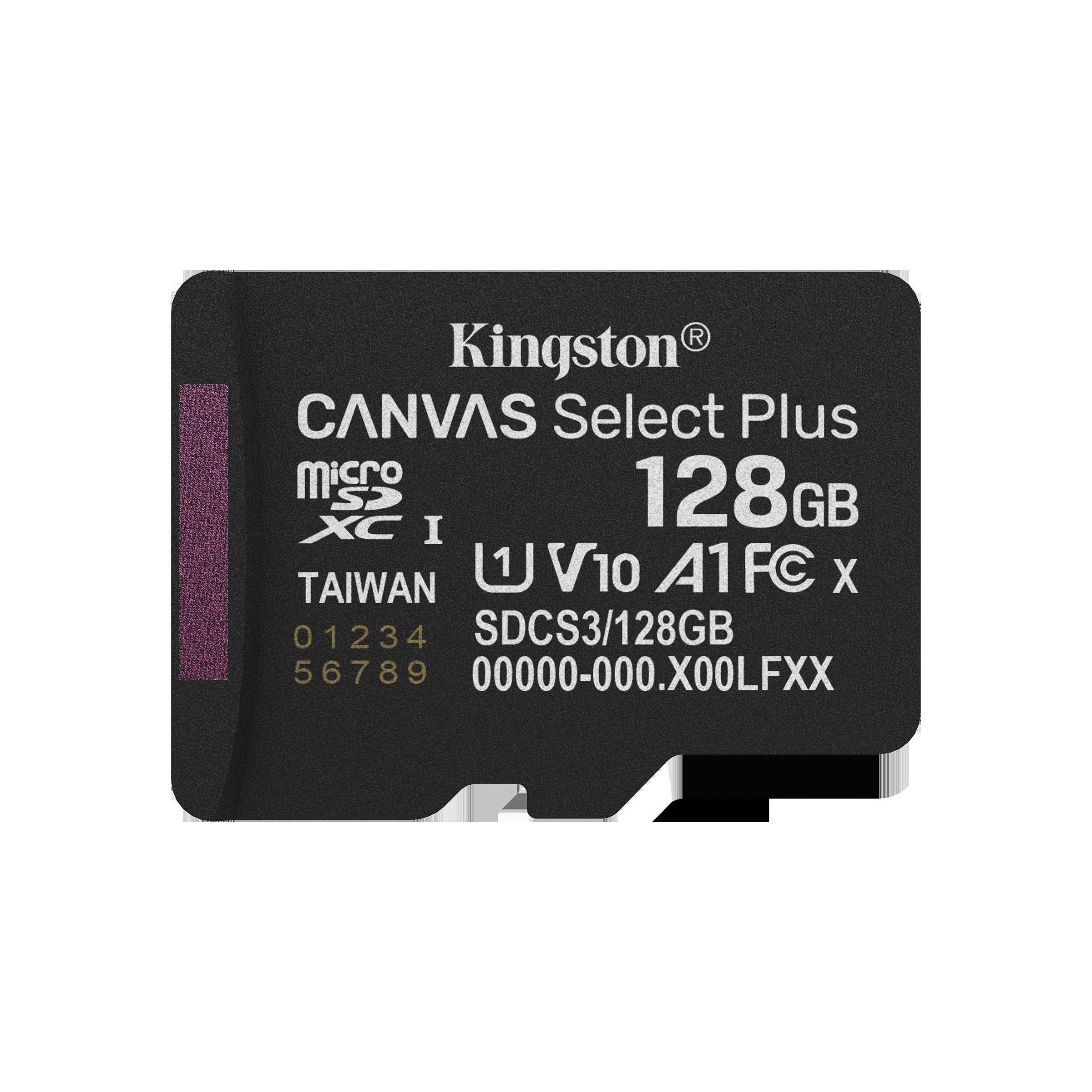 Kingston technology 128gb micsdxc canvas select plus gen3 150r a1 (adaptateur sd non inclus)