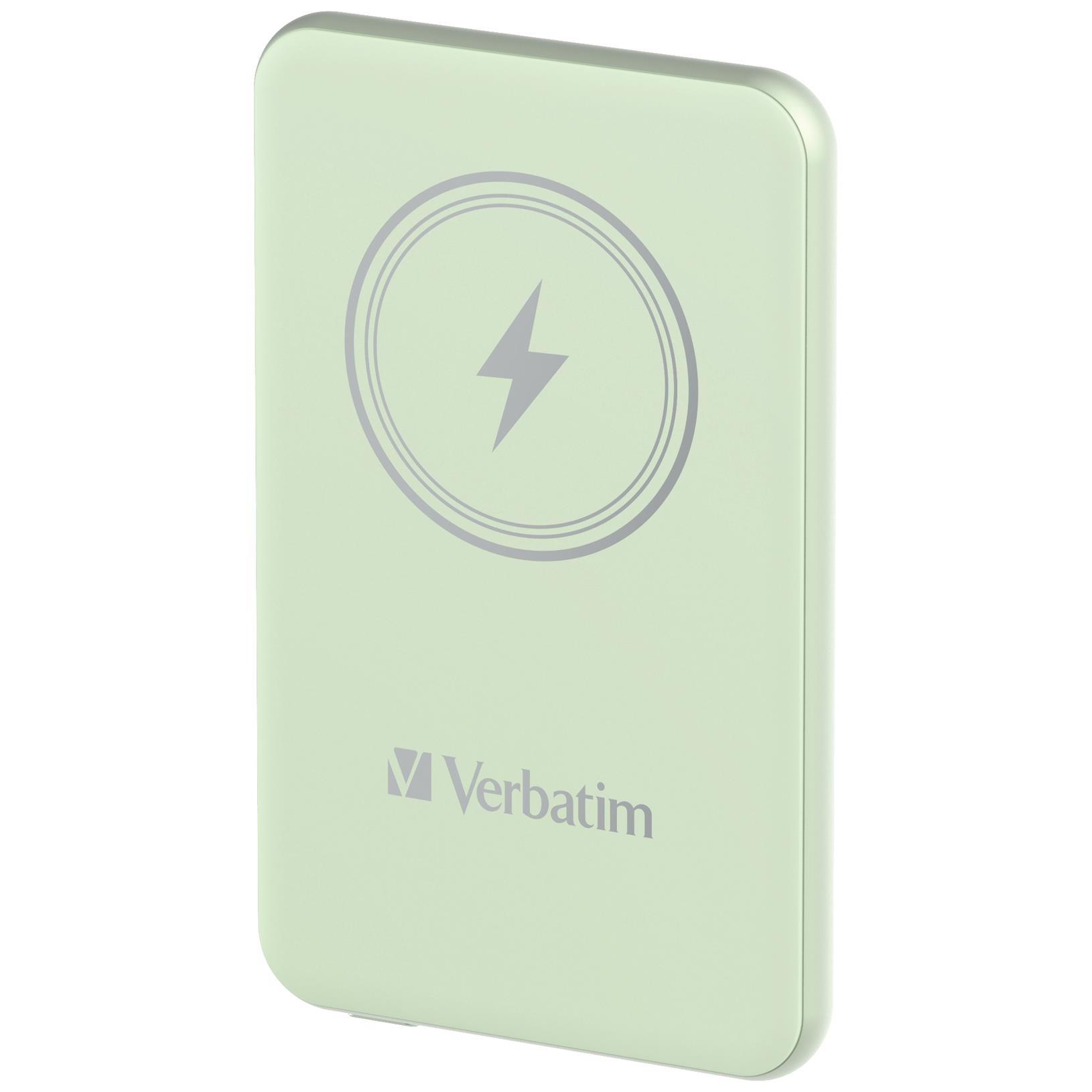 Batterie de secours externe (power bank) - Verbatim charge 'n' go lithium polymre (lipo) 5000 mah recharge sans fil vert