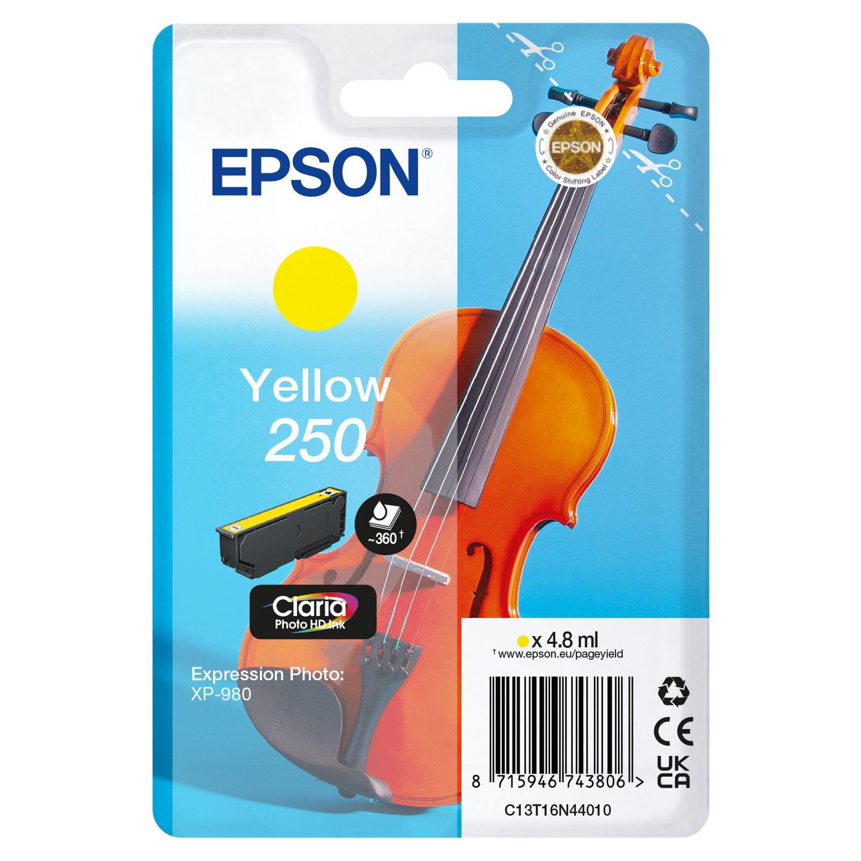 Cartouches pour imprimantes - Epson 250 violin claria photo hd cartouche d'encre 1 pi�ce(s) original jaune