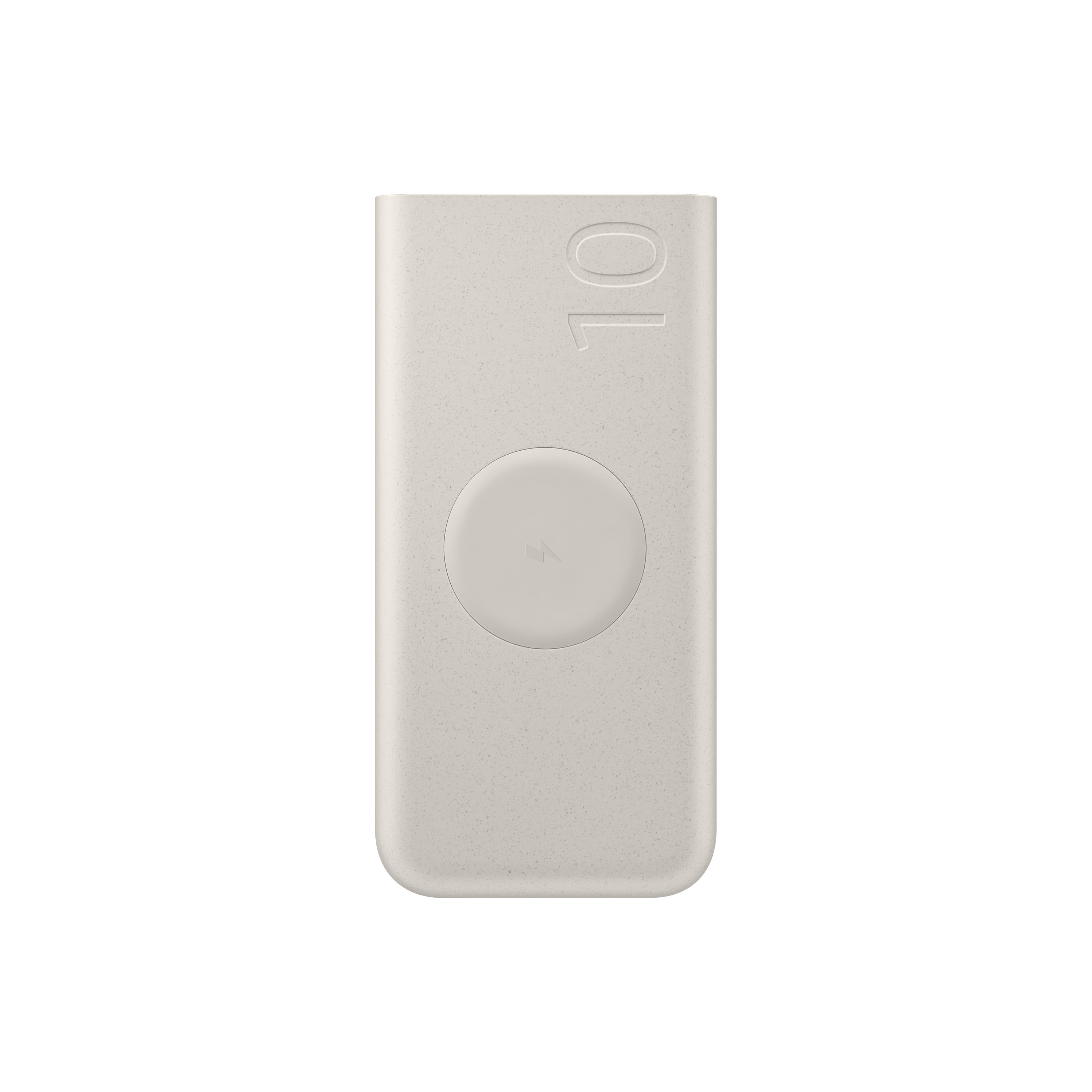 Batterie de secours externe (power bank) - Samsung eb-u2510xuegeu banque d'alimentation lectrique 10000 mah recharge sans fil beige