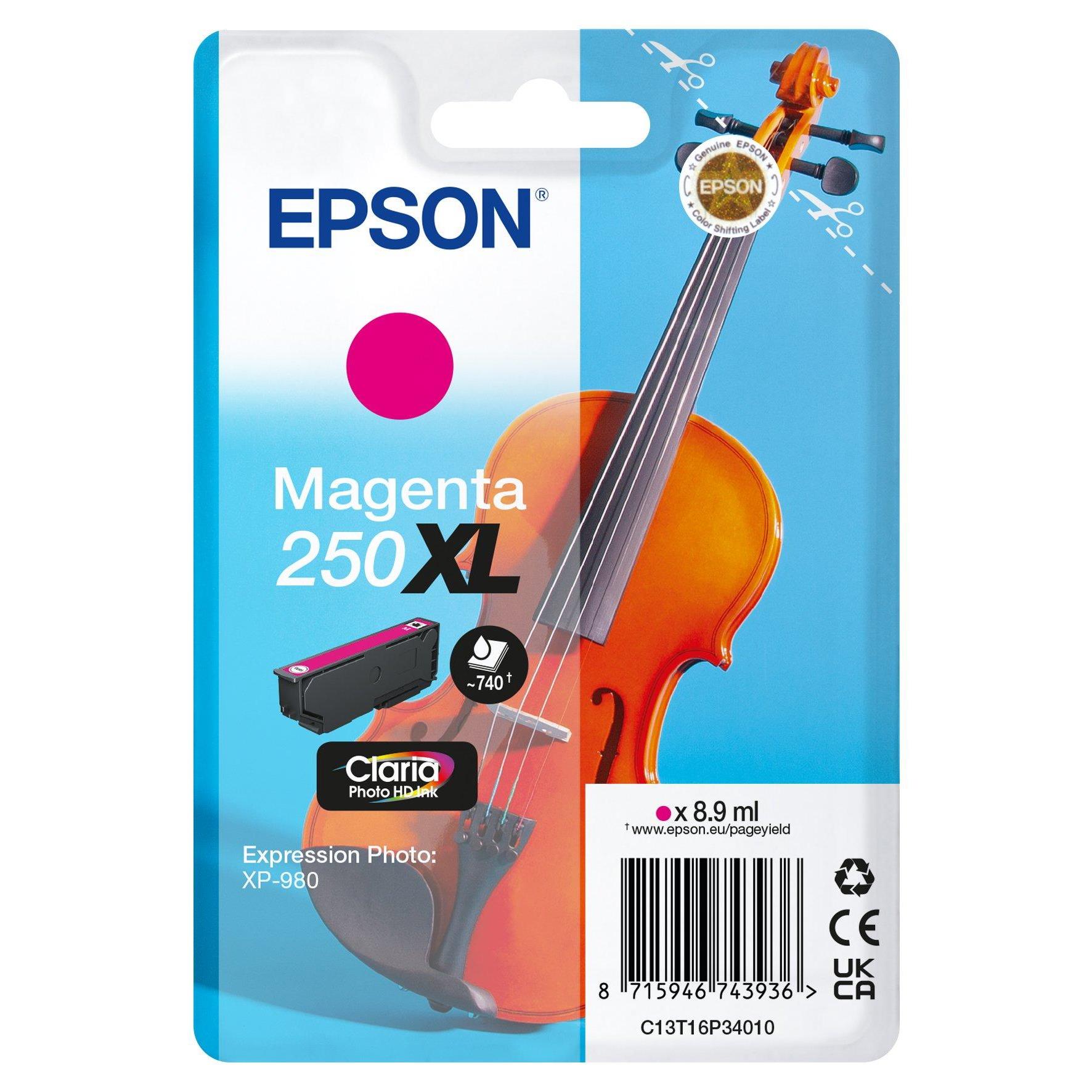 Cartouches pour imprimantes - Epson 250xl violin claria photo hd cartouche d'encre 1 pi�ce(s) original rendement �lev� (xl) magenta