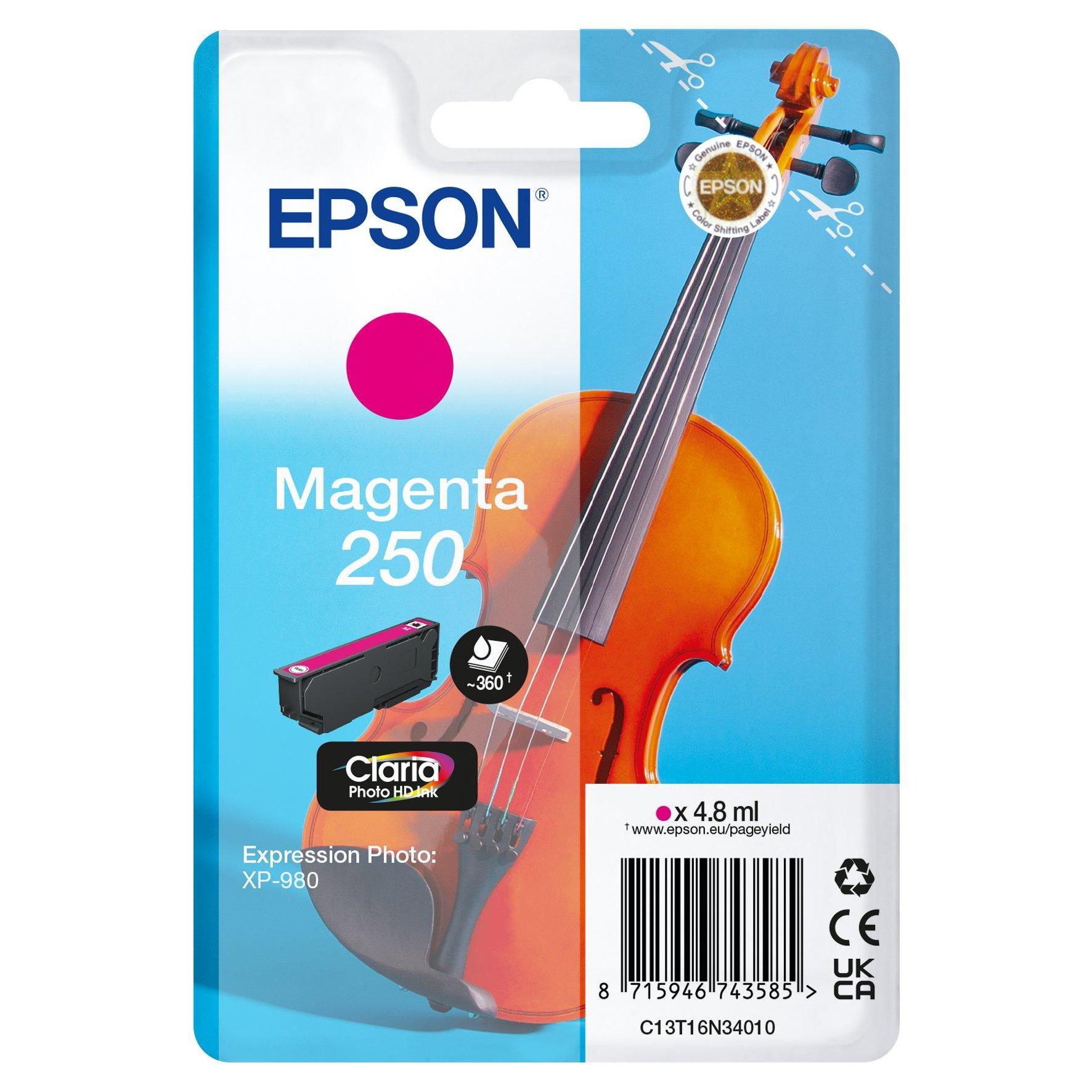 Cartouches pour imprimantes - Epson 250 violin claria photo hd cartouche d'encre 1 pi�ce(s) original magenta