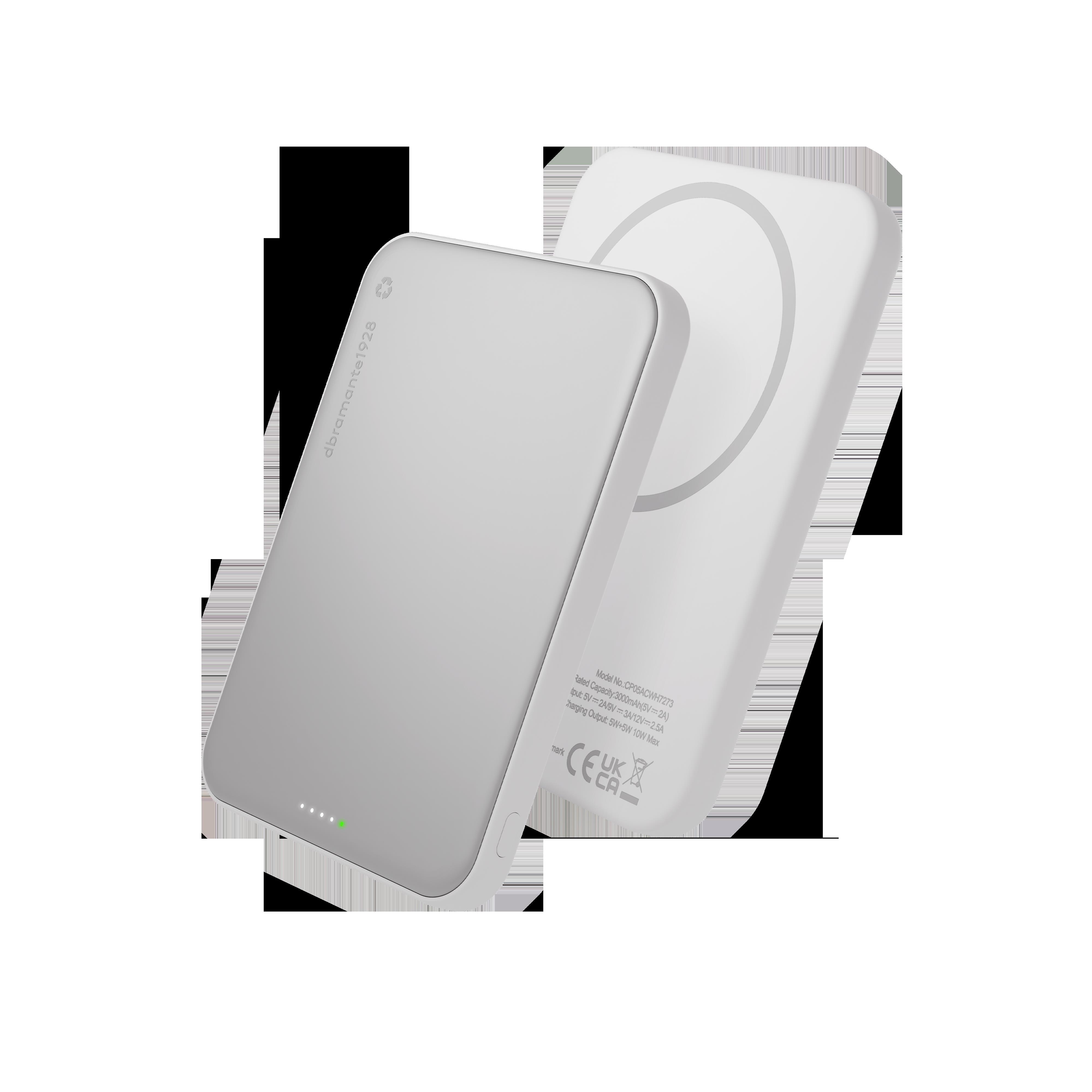 Batterie de secours externe (power bank) - Dbramante1928 cp05acwh7273 banque d'alimentation �lectrique 5000 mah recharge sans fil aluminium