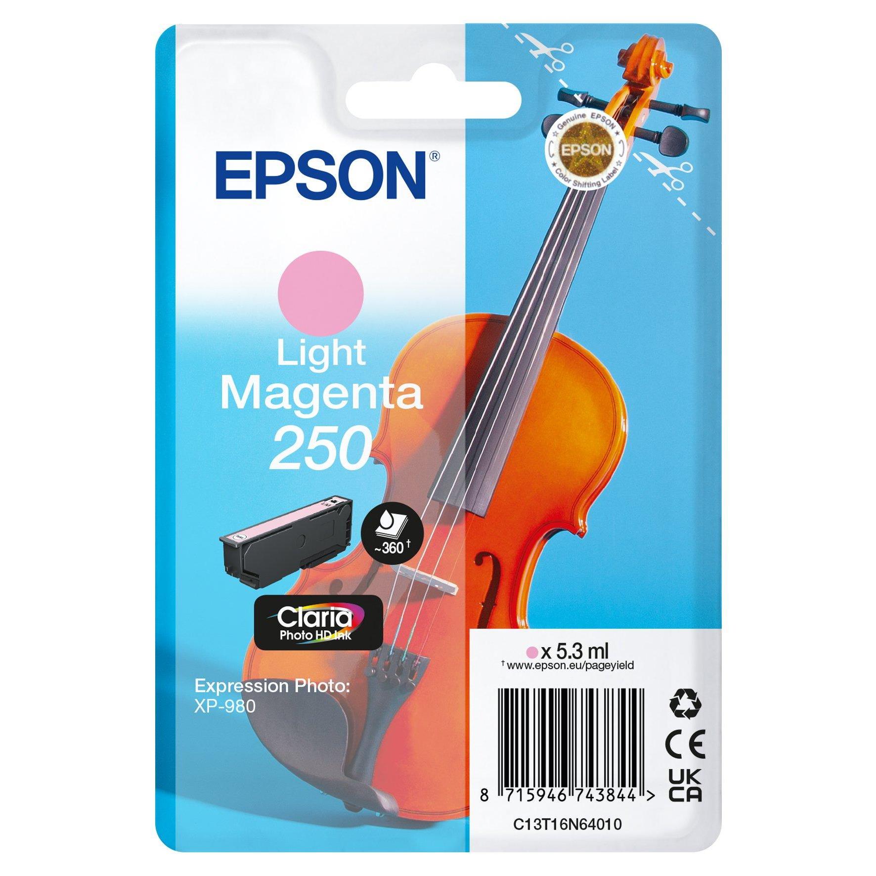 Cartouches pour imprimantes - Epson 250 violin claria photo hd cartouche d'encre 1 pi�ce(s) original rendement �lev� (xl) magenta clair