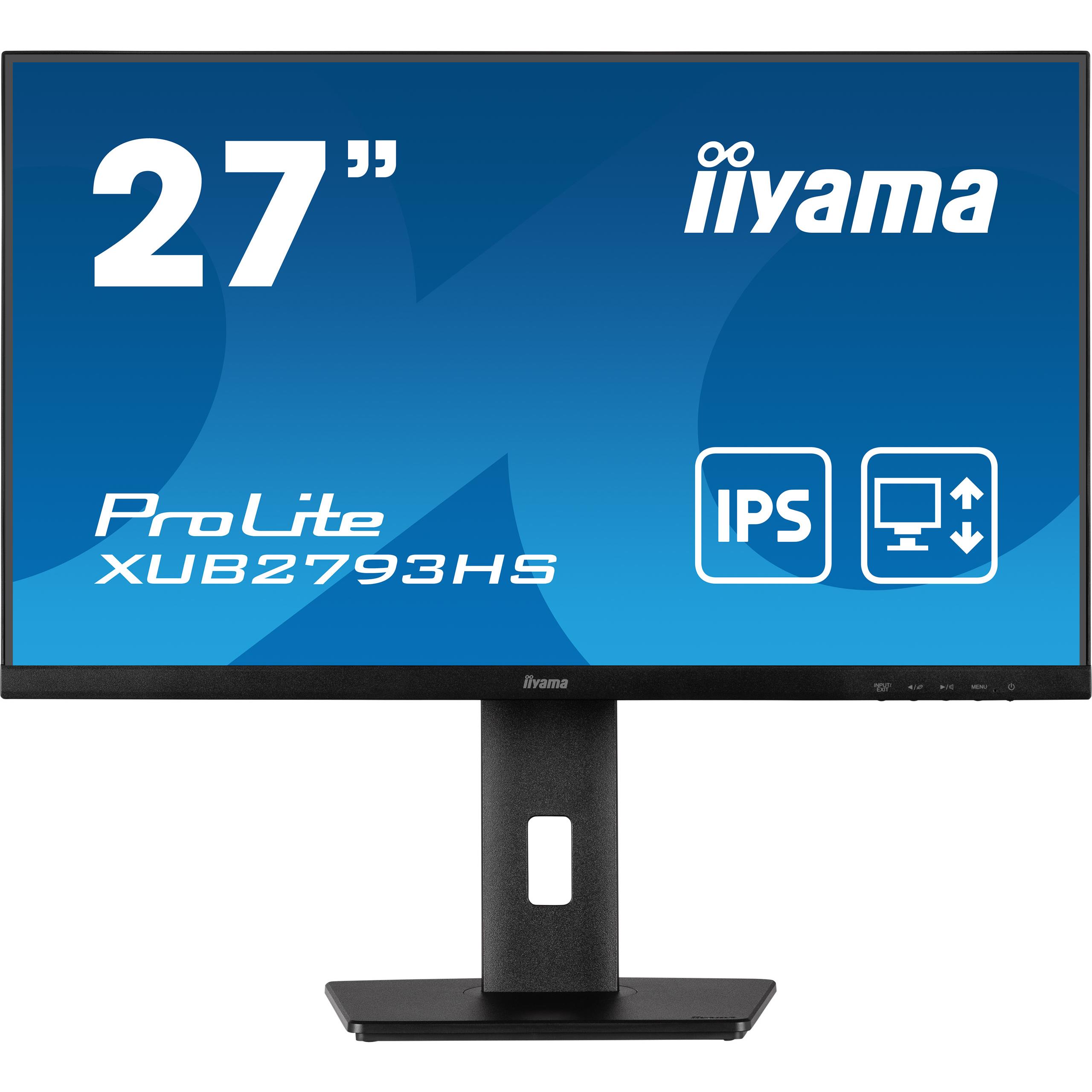 Iiyama prolite xub2793hs-b7 cran plat de pc 68,6 cm (27") 1920 x 1080 pixels full hd led noir