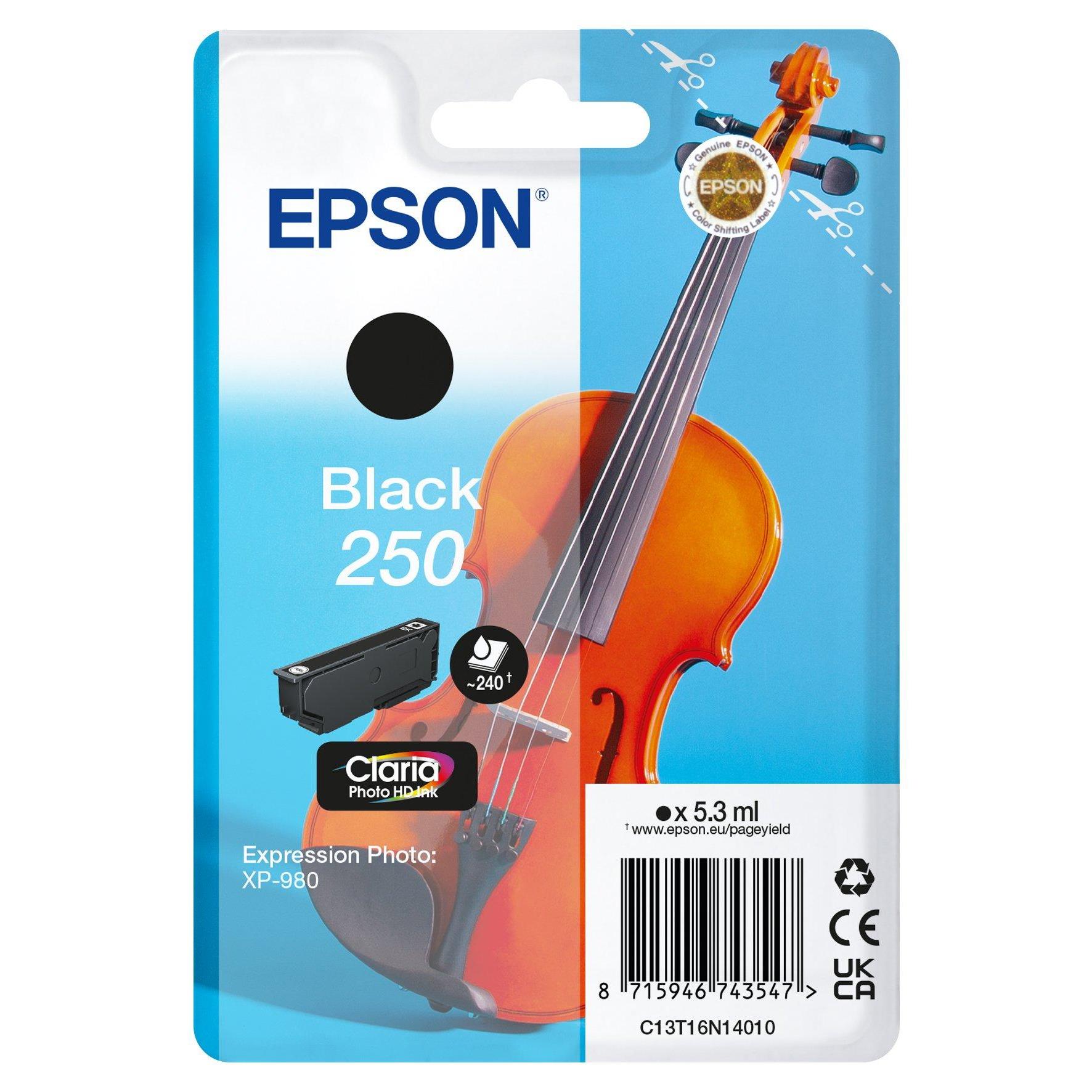 Cartouches pour imprimantes - Epson 250 violin claria photo hd cartouche d'encre 1 pi�ce(s) original noir