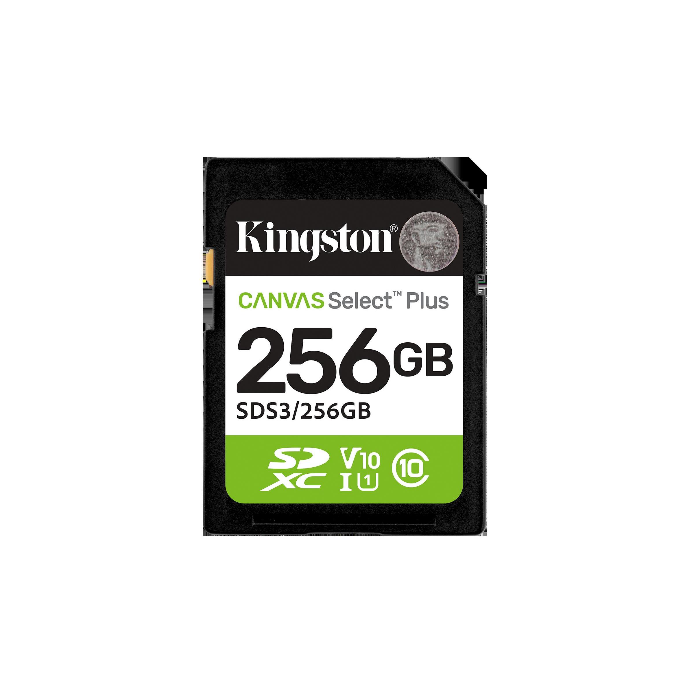 Kingston technology 256 go sdxc canvas select plus gen3 150 mo/s c10 uhs-i u1 v10