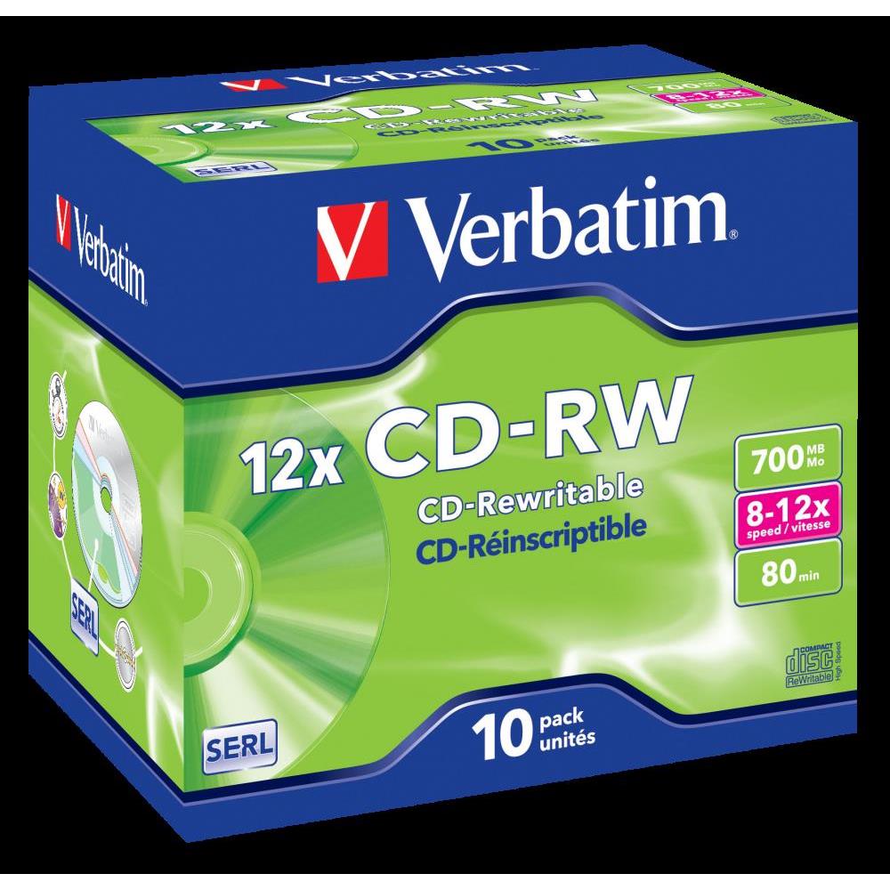 Verbatim cd-rw 12x 700 mo 10 pice(s)