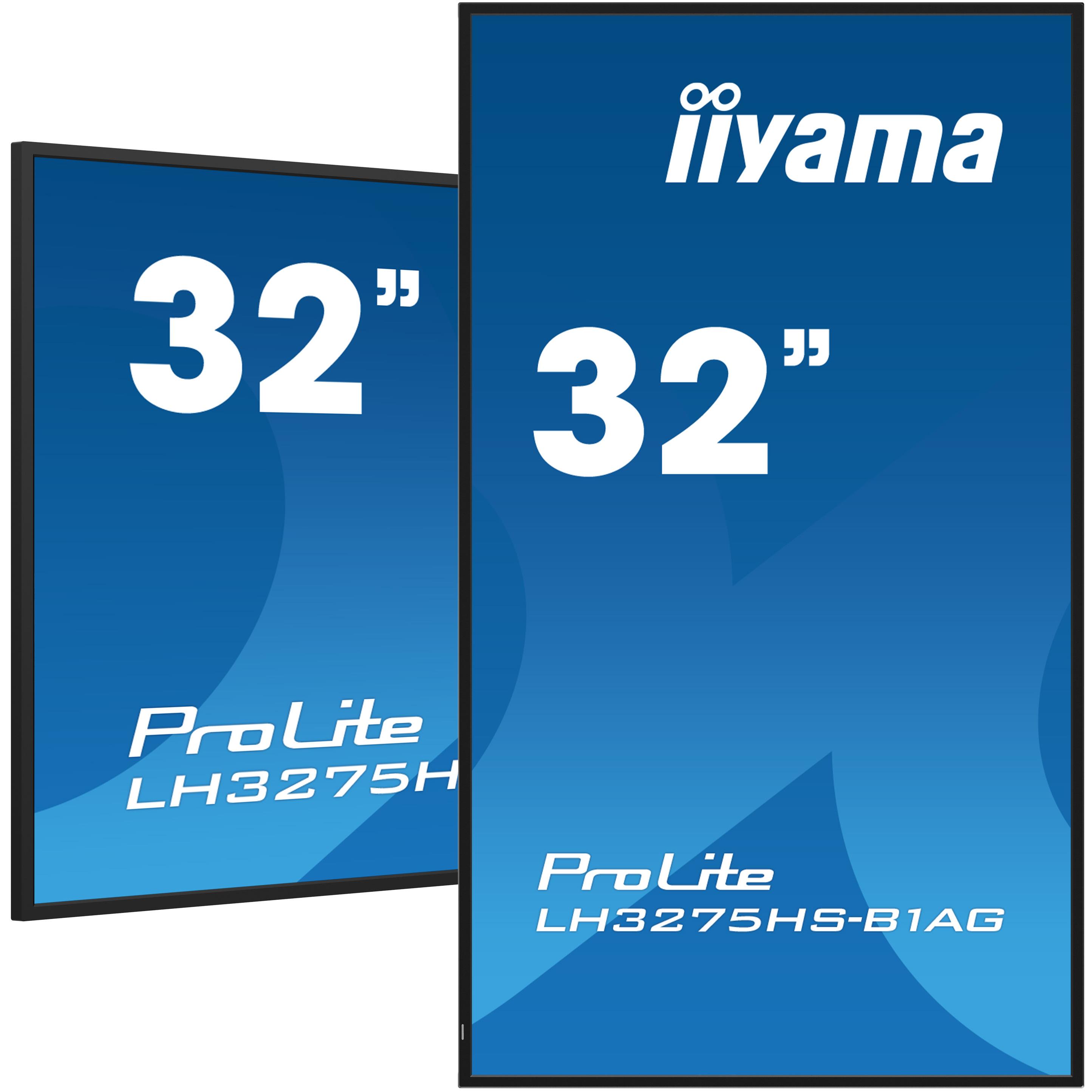Iiyama lh3275hs-b1ag cran d'affichage dynamique cran plat de signalisation numrique 81,3 cm (32") lcd wifi 500 cd/m full hd noir intgr dans le processeur android 11 24/7
