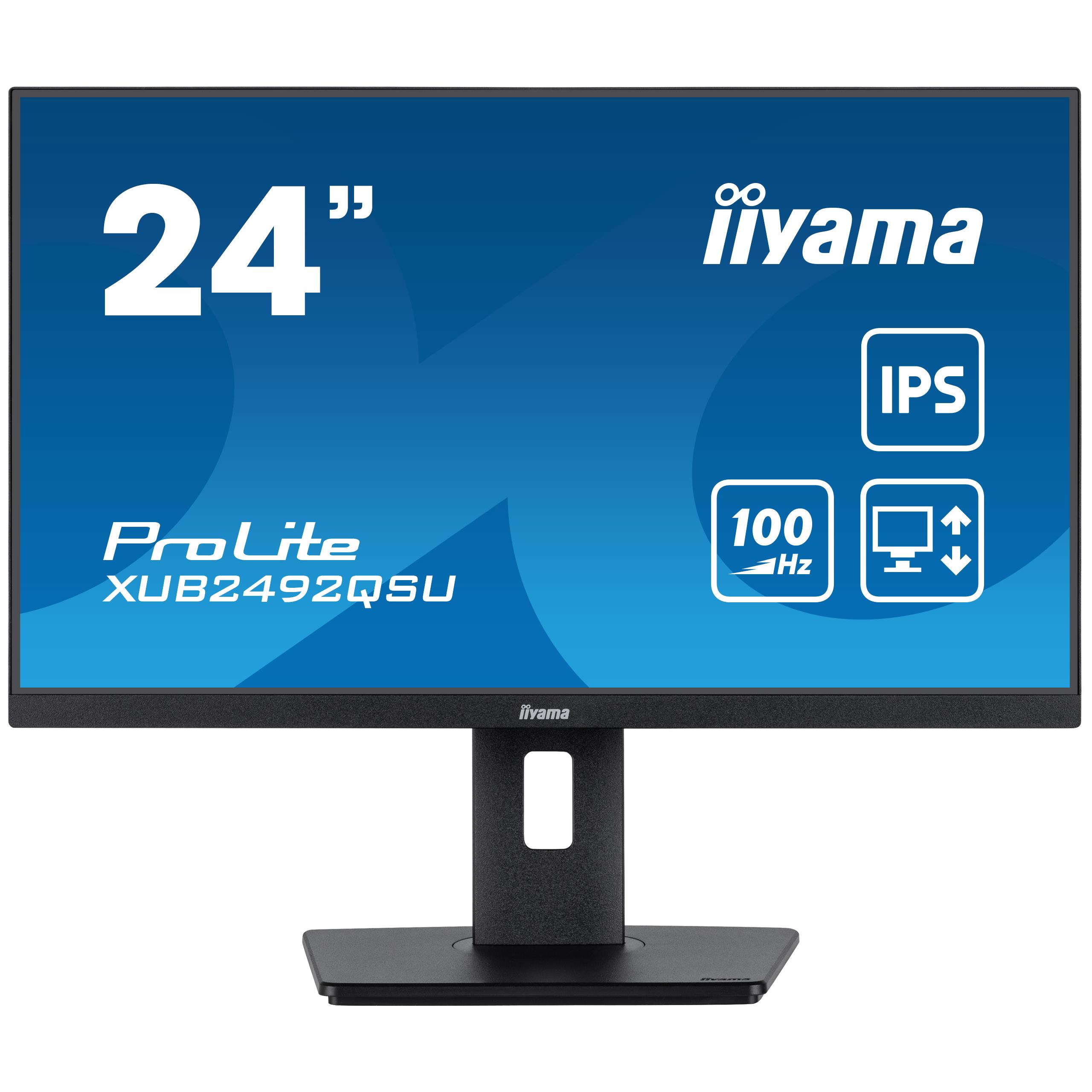 Iiyama prolite xub2492qsu-b1 cran plat de pc 60,5 cm (23.8") 2560 x 1440 pixels quad hd led noir