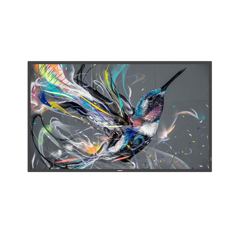 Philips 55bdl3650qe/00 cran d'affichage dynamique cran plat de signalisation numrique 138,7 cm (54.6") wifi 350 cd/m 4k ultra hd noir intgr dans le processeur android 10