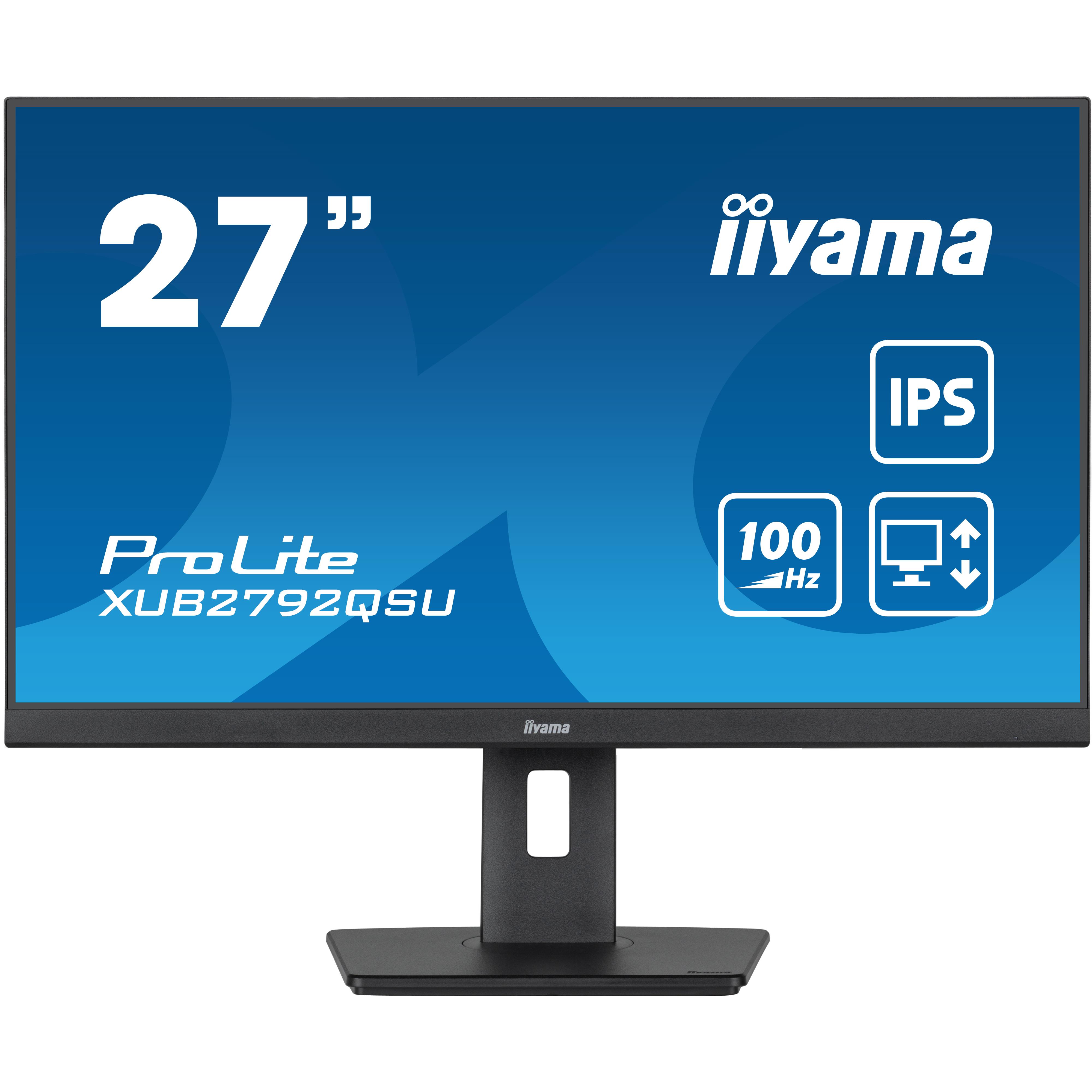 Iiyama prolite xub2792qsu-b6 �cran plat de pc 68,6 cm (27") 2560 x 1440 pixels quad hd led noir