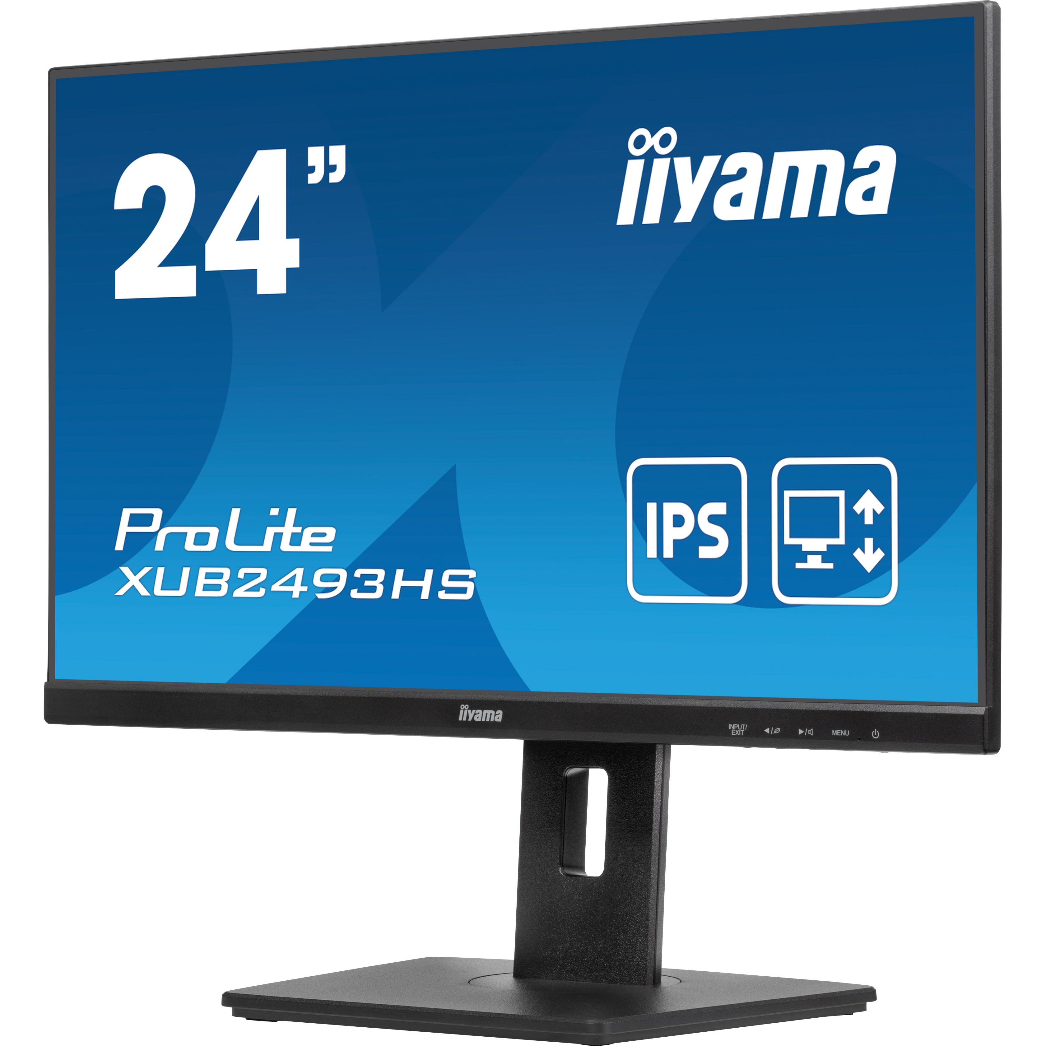 Iiyama prolite xub2493hs-b6 cran plat de pc 60,5 cm (23.8") 1920 x 1080 pixels full hd led noir