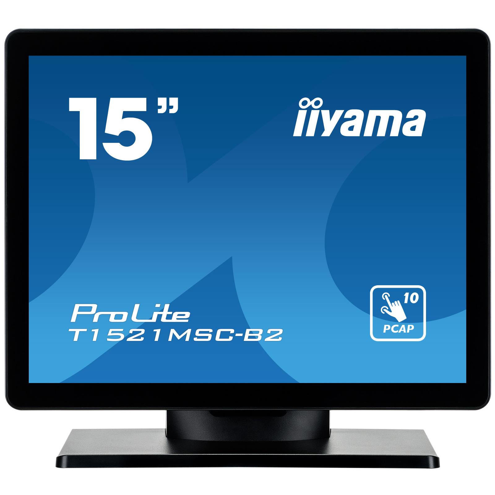 Iiyama prolite t1521msc-b2 cran plat de pc 38,1 cm (15") 1024 x 768 pixels xga led cran tactile dessus de table noir