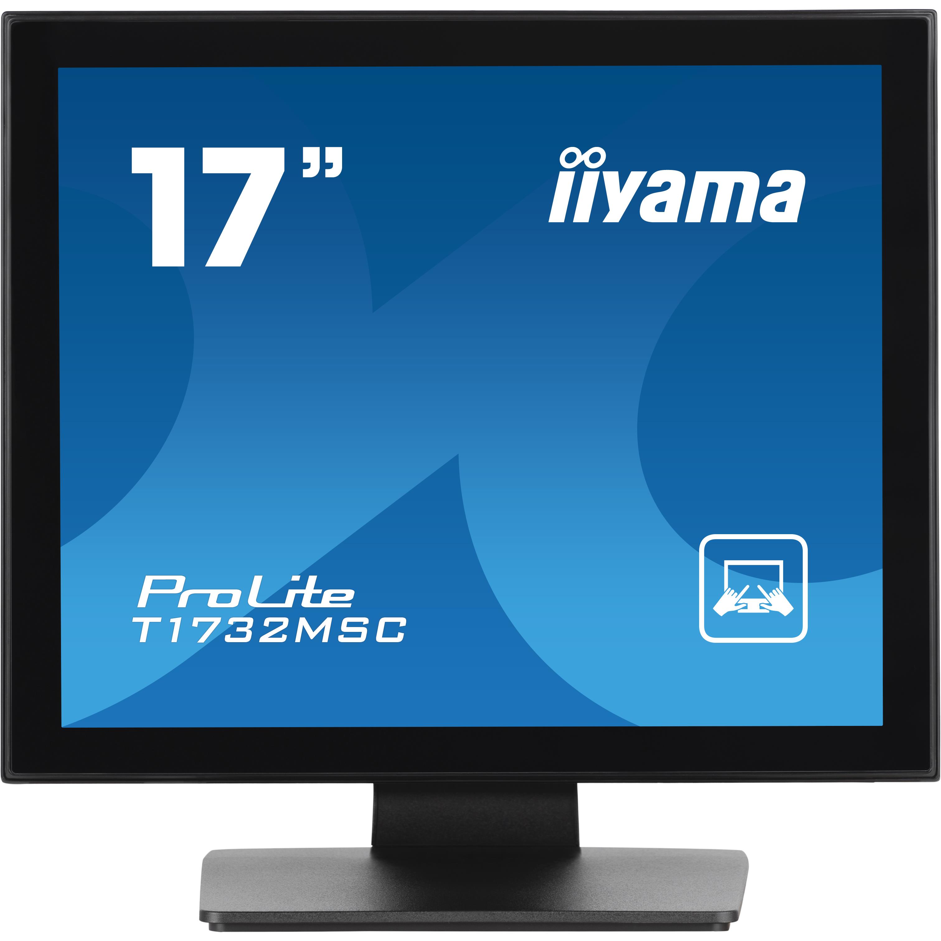 Iiyama prolite t1732msc-b1sag cran plat de pc 43,2 cm (17") 1280 x 1024 pixels full hd led cran tactile dessus de table noir