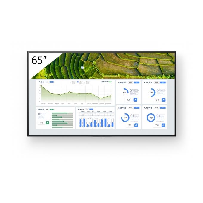 Sony fw-65bz30l cran d'affichage dynamique cran plat de signalisation numrique 165,1 cm (65") lcd wifi 440 cd/m 4k ultra hd noir android 24/7