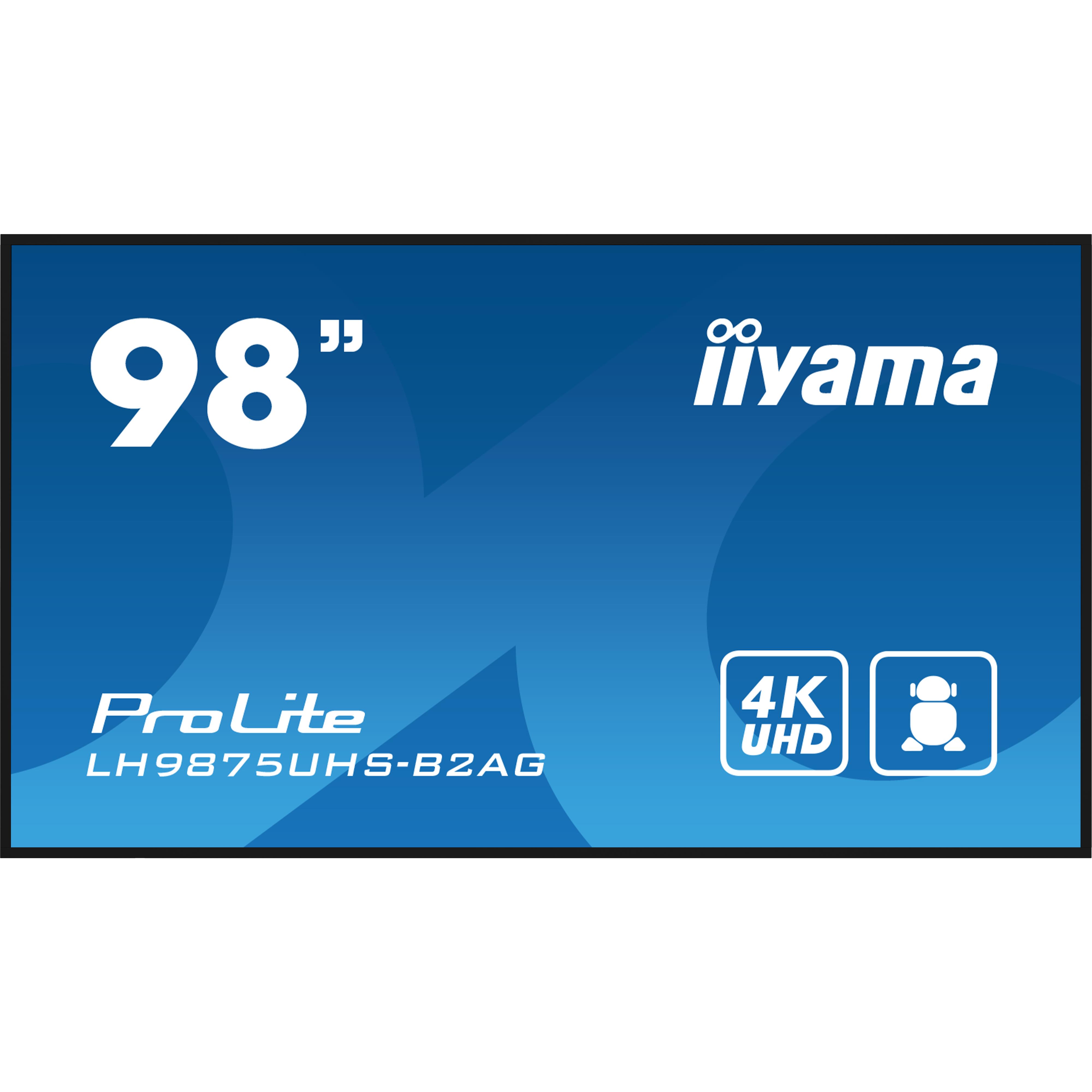 Iiyama lh9875uhs-b2ag cran d'affichage dynamique cran plat de signalisation numrique 2,48 m (97.5") led wifi 500 cd/m 4k ultra hd noir intgr dans le processeur android 11 24/7