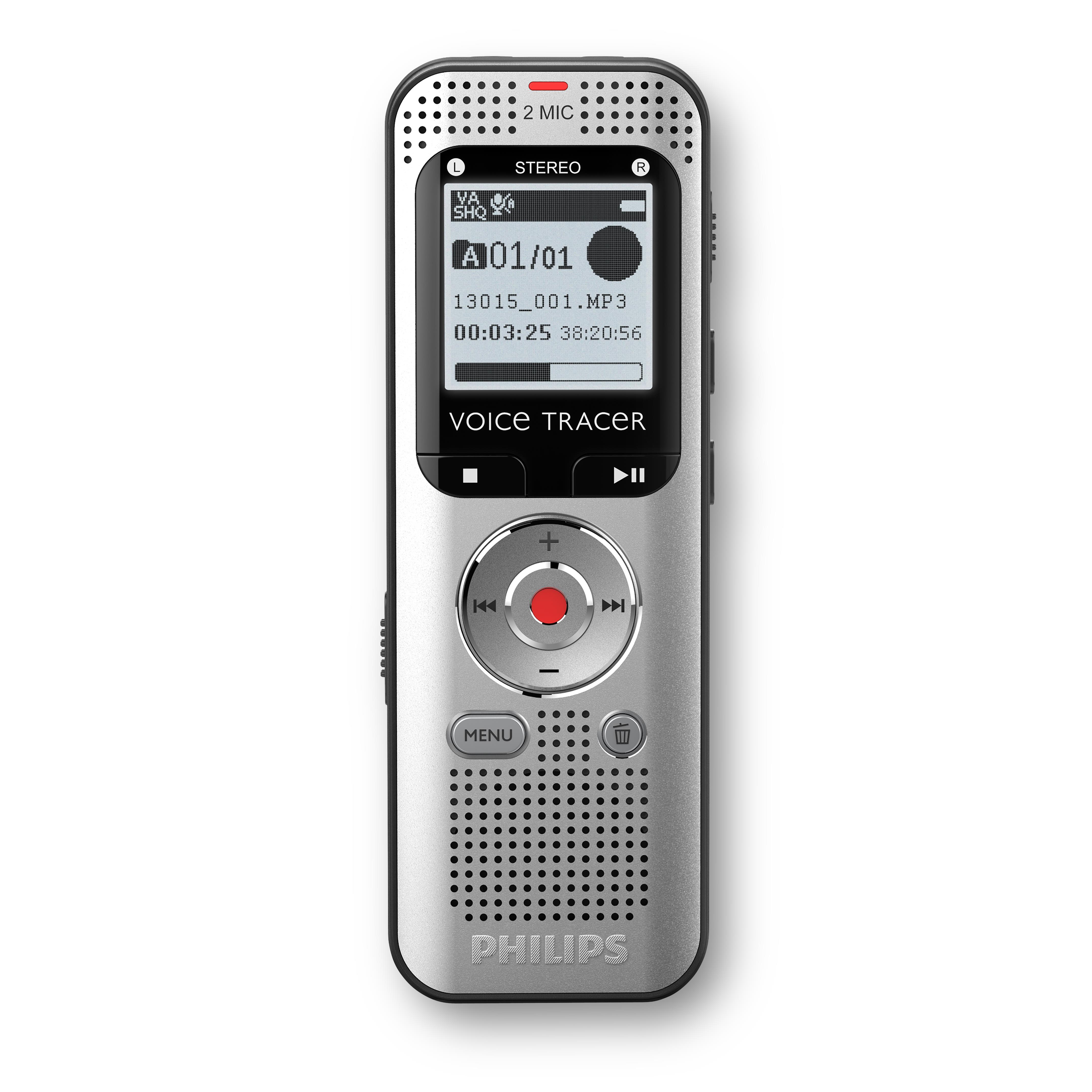 Philips voice tracer dvt2015 dictaphone mmoire interne + carte mmoire argent