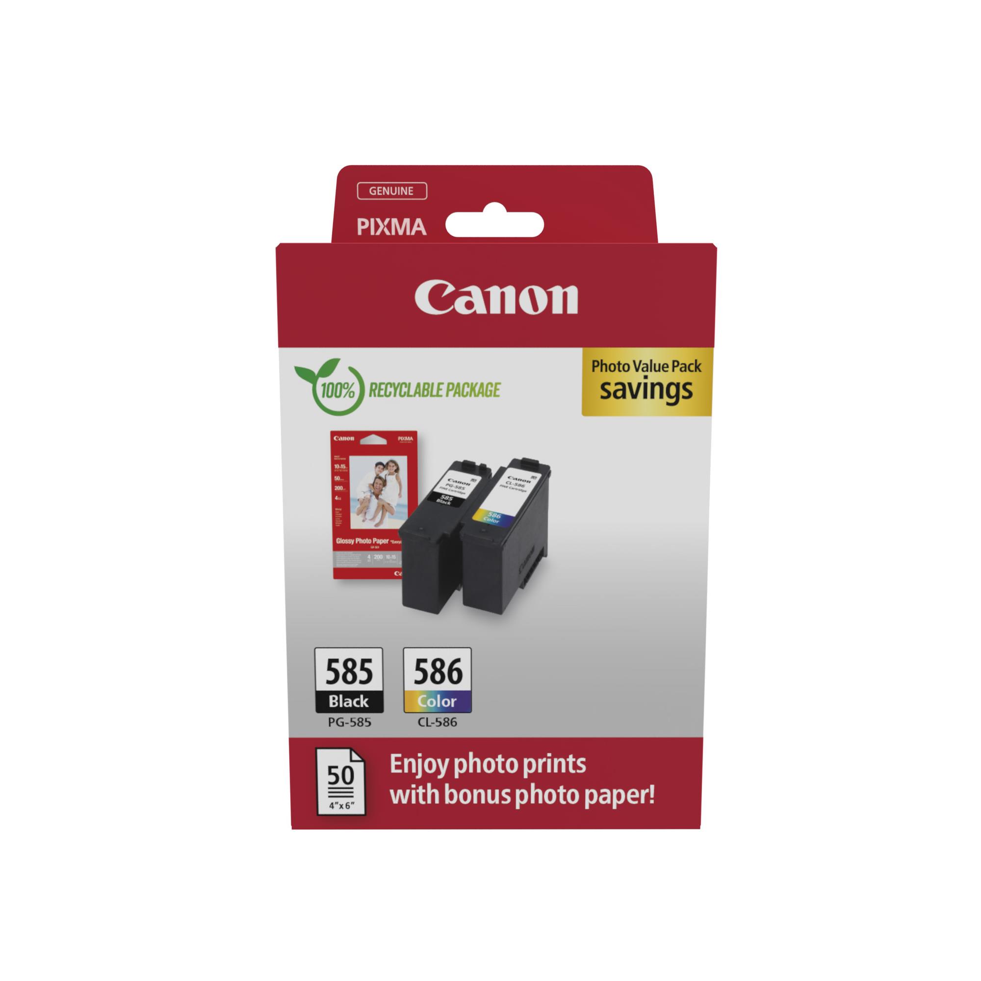 Cartouches pour imprimantes - Canon pg-585/cl-586 pvp cartouche d'encre 2 pice(s) original noir, cyan, magenta, jaune