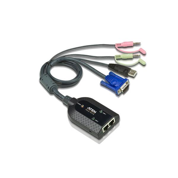 Aten adaptateur kvm de support virtuel vga/audio usb avec sortie double