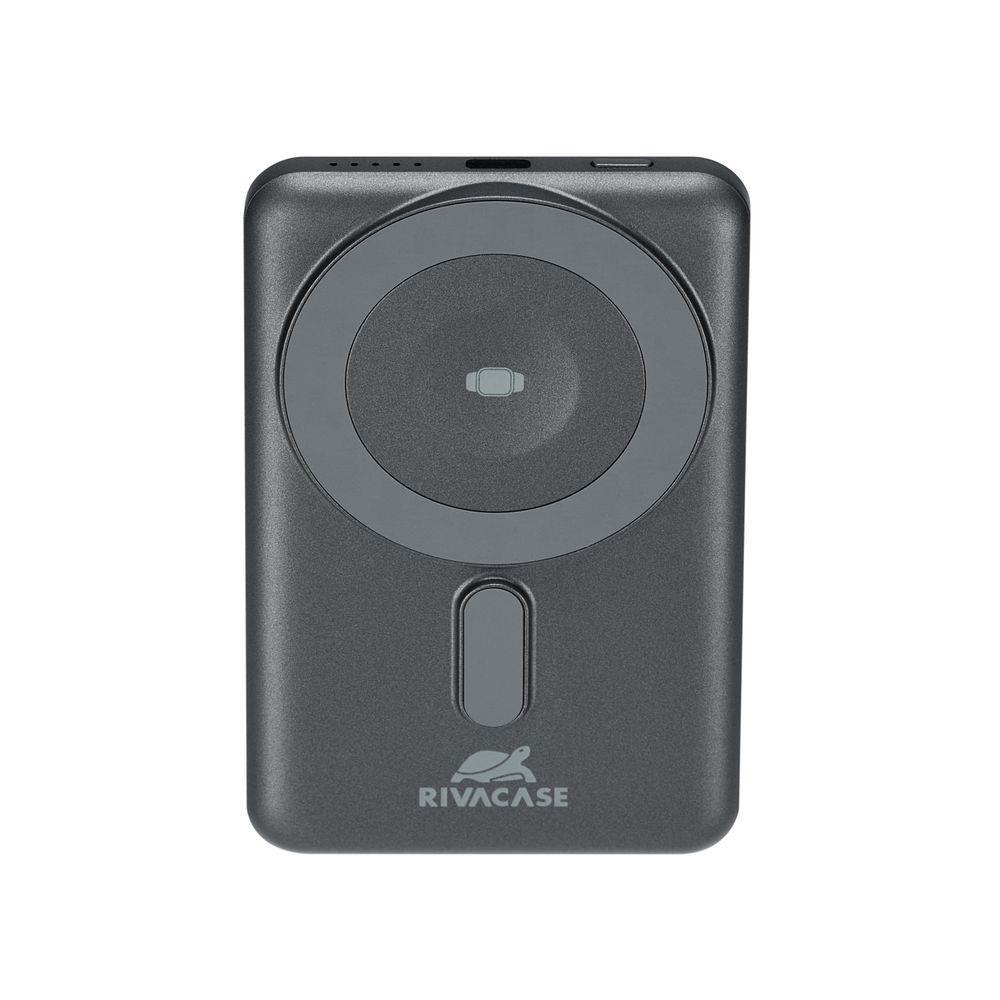 Batterie de secours externe (power bank) - Rivacase va2607 banque d'alimentation lectrique lithium polymre (lipo) 5000 mah recharge sans fil noir, gris